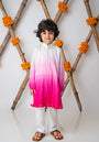 Fuschia Shaded kurta with motif set for boys