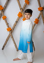 Cobalt Shaded kurta with motif set for boys