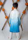 Cobalt Shaded kurta with motif set for boys