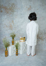 Ivory Silk sherwani with contrast detailing for infant boys