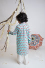 Turq Lotus print kurta set for infant boys