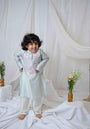 Light grey embroidered kurta set for boys