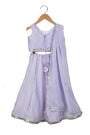 Lilac Mirror embroidery lehnga with dupatta for infant girls