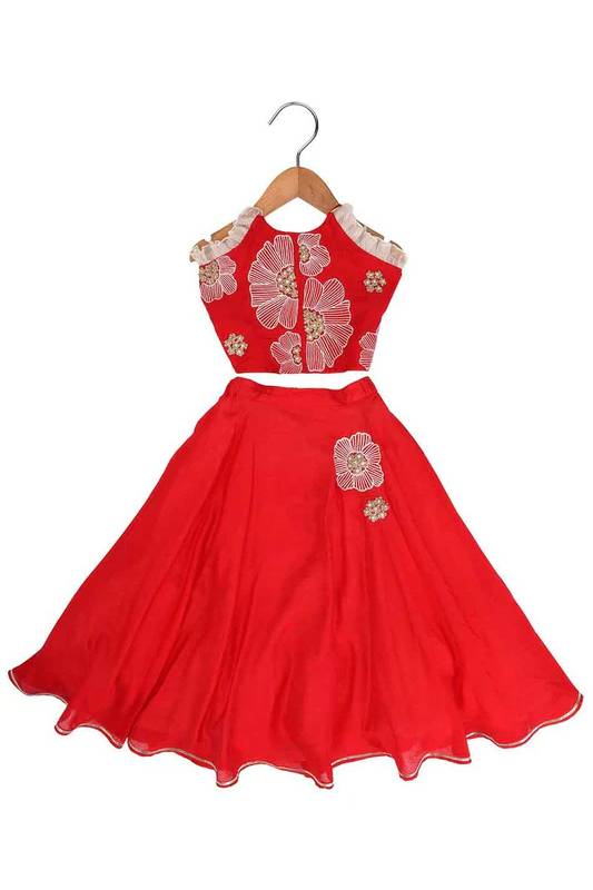 Floral halter infant girls lehnga