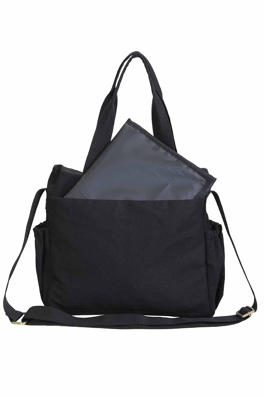 Gender neutral black panda diaper bag-03