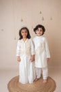 Ivory gold applique kurta set