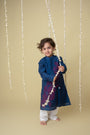 Midnight gold applique kurta set