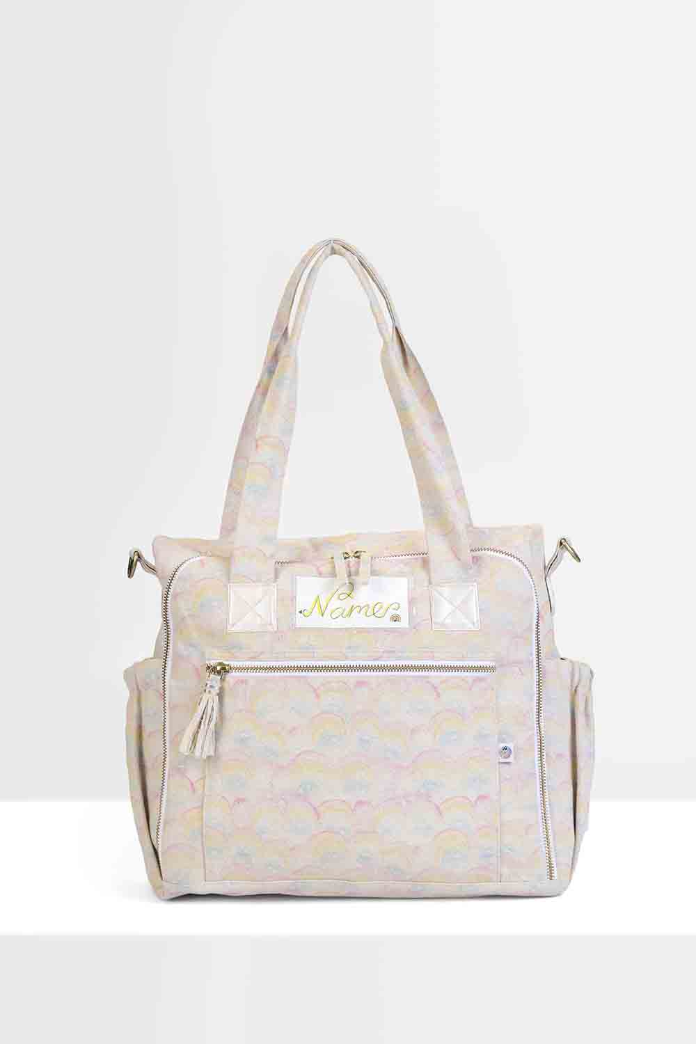 Organic  rainbow printed diaper bag-01