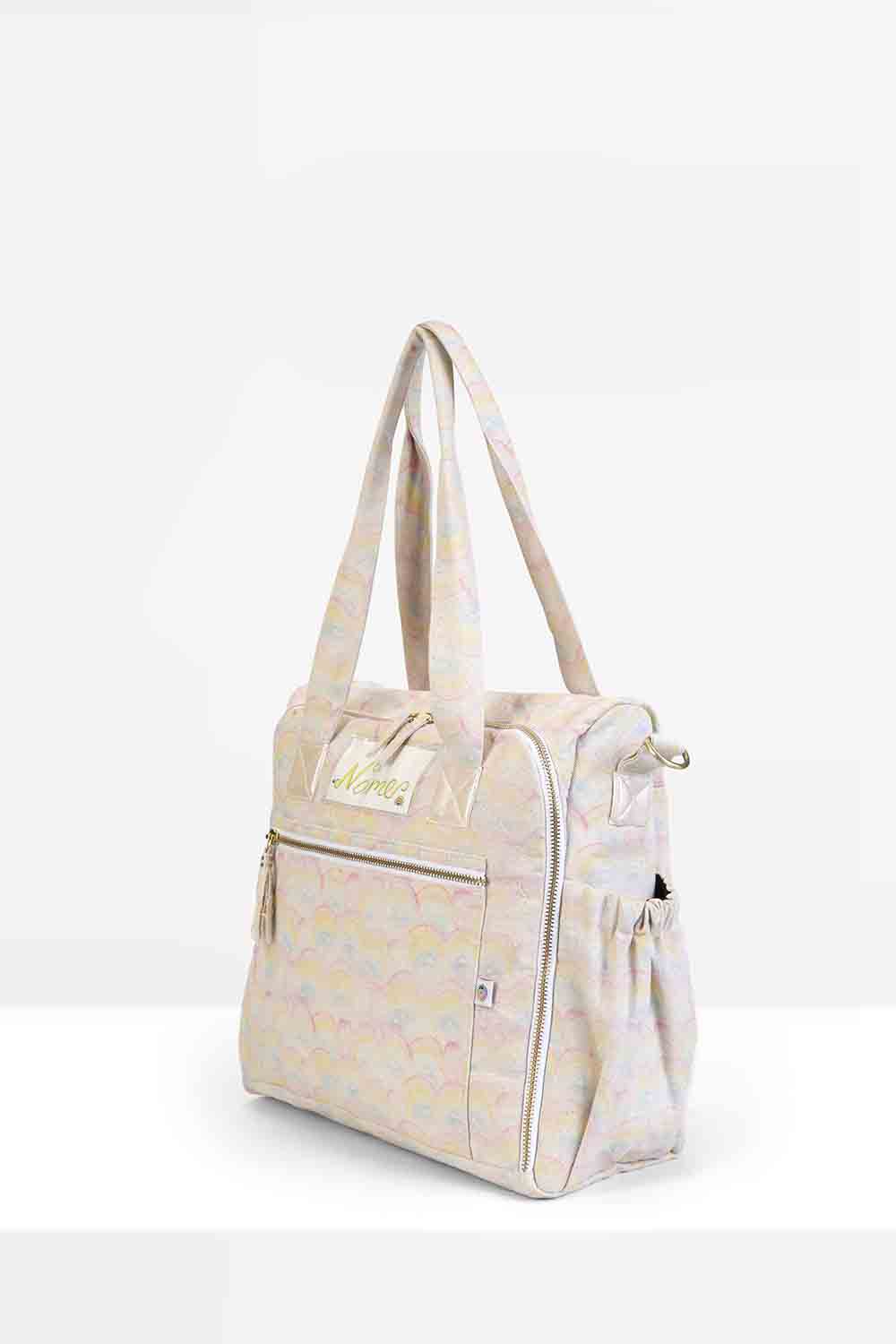  Organic rainbow printed diaper bag-02