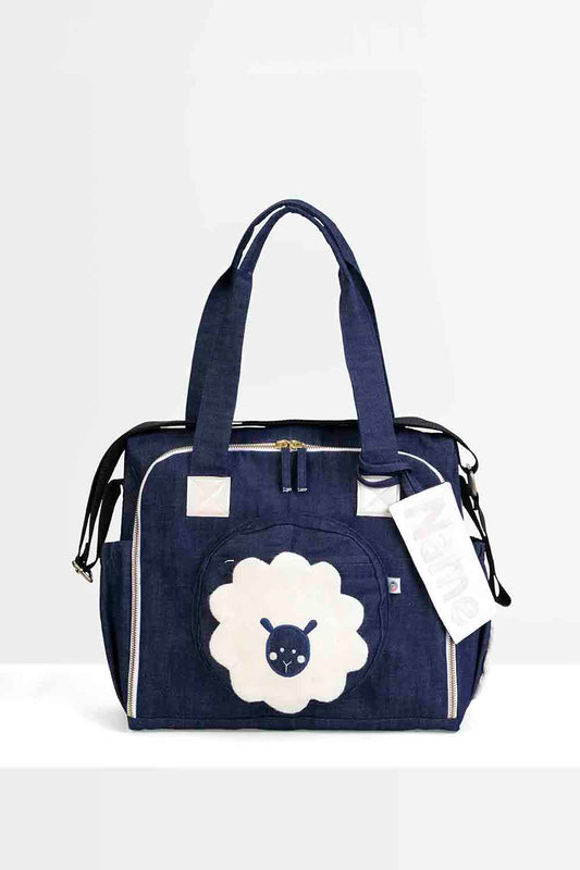  Organic denim sheep diaper bag-01