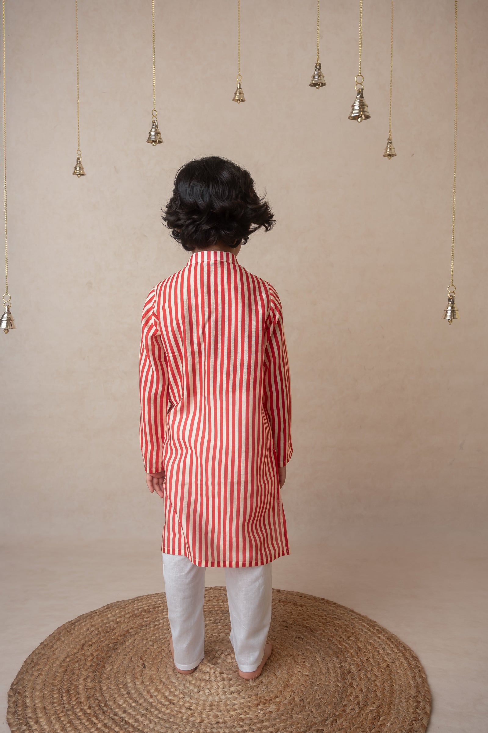 Pomegranate striped kurta set