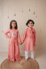 Pomegranate striped kurta set