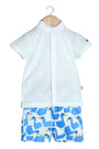 Shirt and printed Blue shorts set for boys