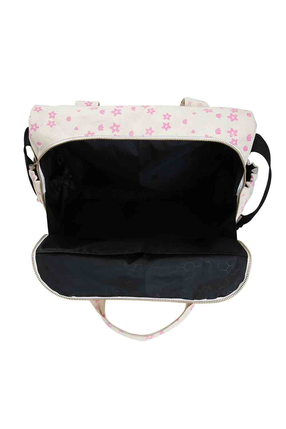 flamingo print embroidered diaper bag-3