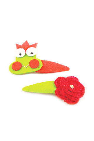 Set of 2 frog prince clips