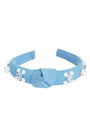 Light denim embellished hair band