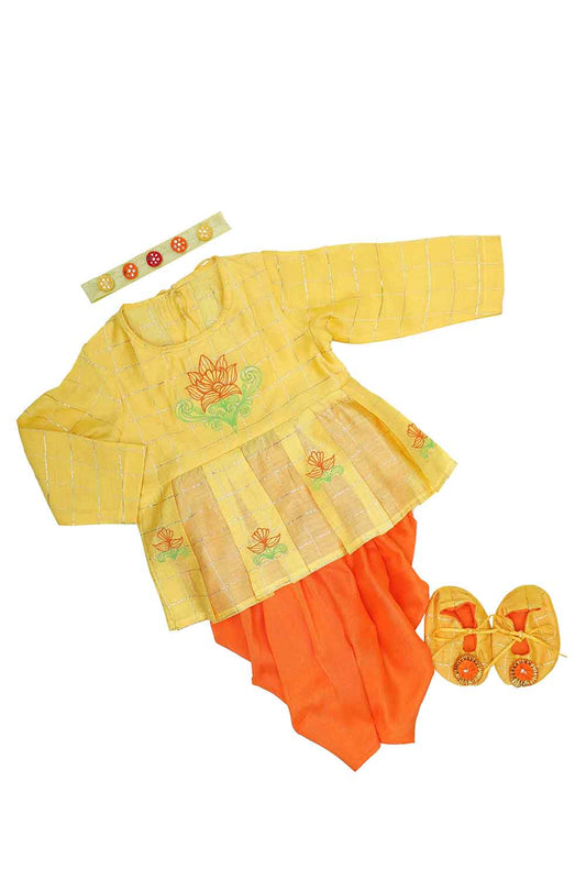 infant girls yellow emb jamna