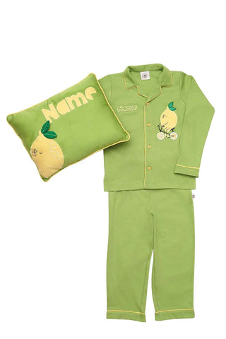 Customized lemon bike nightsuit and cushion set