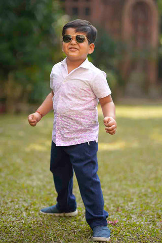 Printed lilac shirt for boys