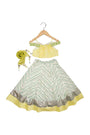 Chevron off-shoulder lehnga set for infant girls