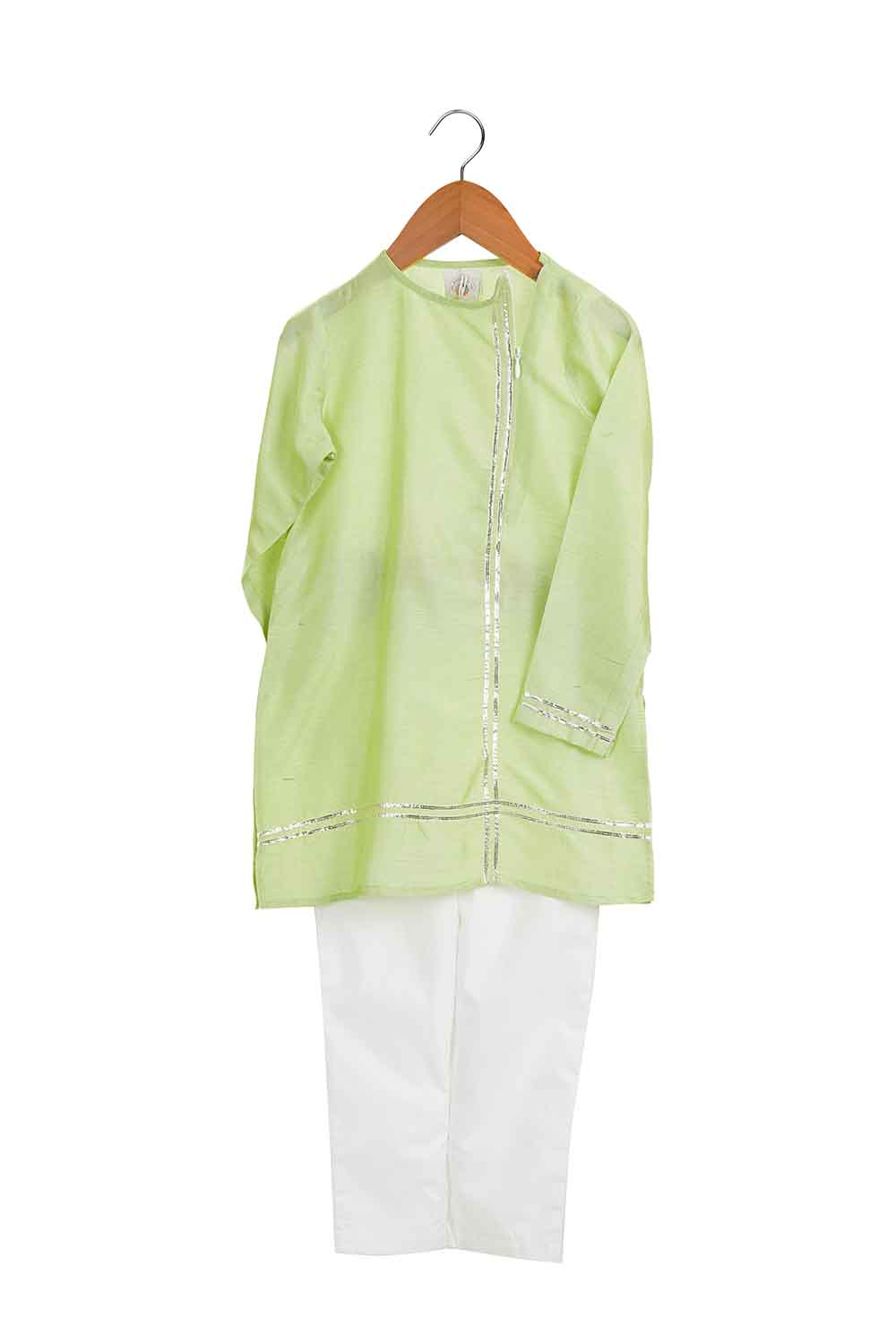 Mint gota kurta with zip for boys