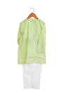 Mint gota kurta with zip for boys