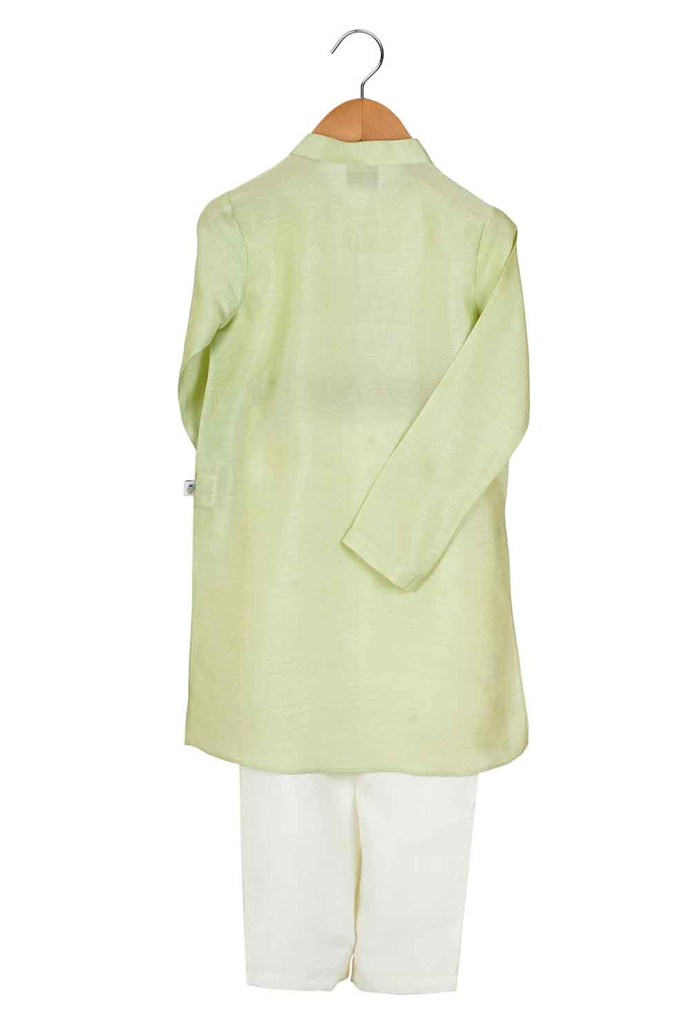 mint mirror work embroidered boys kurta-2