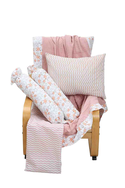 pink starry bedding set-1