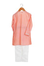 Blush gota kurta with zip for boys