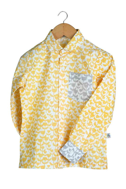 Tulip print full sleeve shirt for boys