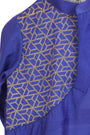 Cobalt vibrant applique kurta for infant boys