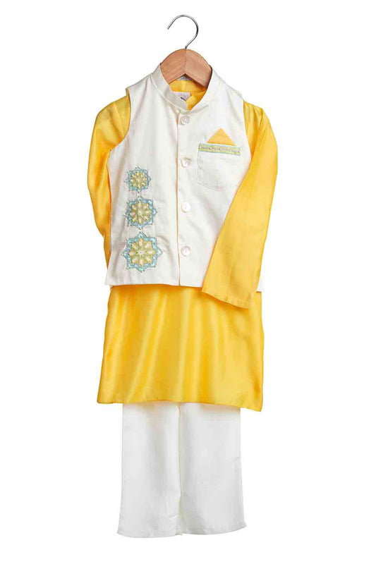 yellow pearl emb bundi set 1