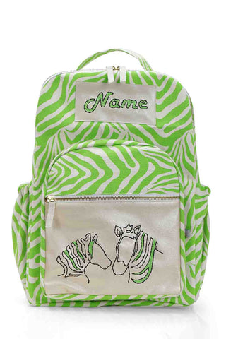 Zebra embroidered large schoolbag